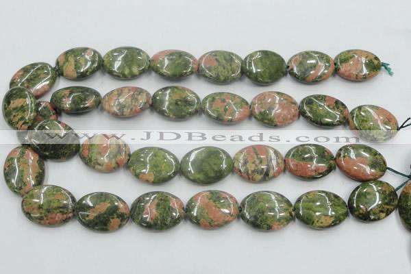 CUG62 16 inches 18*25mm oval natural unakite gemstone beads wholesale