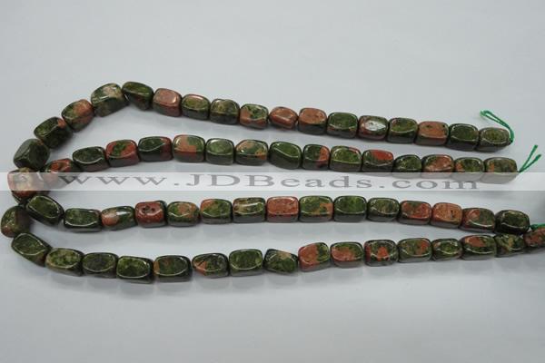 CUG67 15.5 inches 8*12mm nuggets unakite gemstone beads wholesale