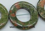 CUG77 15.5 inches 40mm donut unakite gemstone beads wholesale