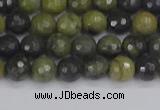 CUJ100 15.5 inches 4mm faceted round African green autumn jasper beads