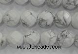 CWB214 15.5 inches 12mm faceted round natural white howlite beads