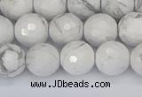 CWB232 15.5 inches 8mm faceted round white howlite beads