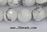 CWB234 15.5 inches 12mm faceted round white howlite beads