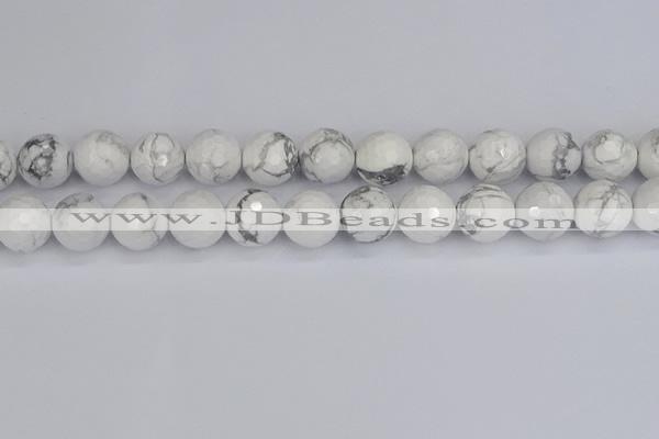 CWB234 15.5 inches 12mm faceted round white howlite beads