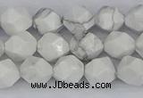 CWB239 15.5 inches 8mm faceted nuggets white howlite beads