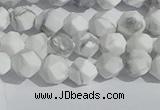 CWB244 15.5 inches 6mm faceted nuggets matte white howlite beads