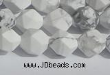 CWB245 15.5 inches 8mm faceted nuggets matte white howlite beads