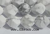 CWB246 15.5 inches 10mm faceted nuggets matte white howlite beads