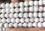 CWB253 15.5 inches 10mm round matte white howlite beads wholesale