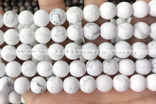 CWB253 15.5 inches 10mm round matte white howlite beads wholesale