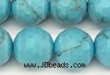 CWB262 15 inches 10mm faceted round howlite turquoise beads