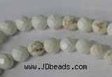 CWB300 15.5 inches 4mm faceted round howlite turquoise beads