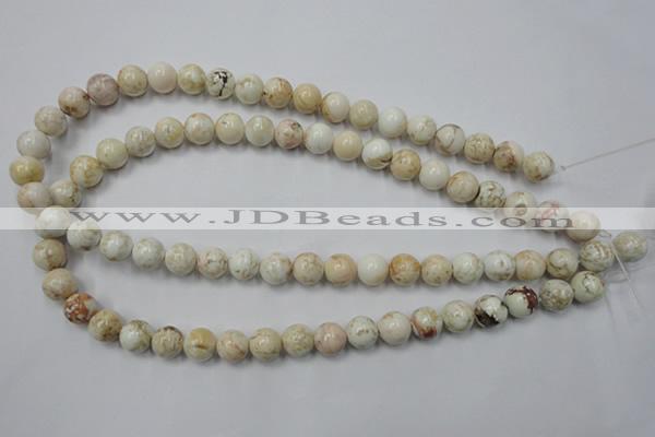 CWB314 15.5 inches 12mm round natural howlite turquoise beads