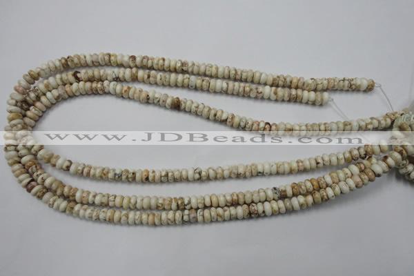 CWB320 15.5 inches 3*6mm rondelle natural howlite turquoise beads