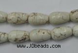 CWB331 15.5 inches 8*14mm teardrop howlite turquoise beads