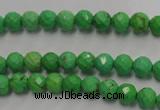 CWB390 15.5 inches 4mm faceted round howlite turquoise beads