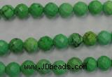 CWB391 15.5 inches 6mm faceted round howlite turquoise beads