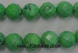 CWB393 15.5 inches 10mm faceted round howlite turquoise beads