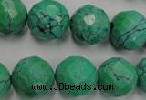 CWB406 15.5 inches 16mm faceted round howlite turquoise beads