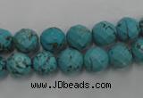 CWB422 15.5 inches 8mm faceted round howlite turquoise beads