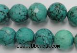 CWB426 15.5 inches 14mm faceted round howlite turquoise beads