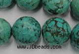 CWB428 15.5 inches 18mm faceted round howlite turquoise beads