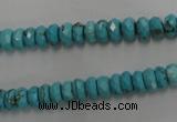 CWB441 15.5 inches 4*6mm faceted rondelle howlite turquoise beads