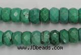 CWB445 15.5 inches 6*10mm faceted rondelle howlite turquoise beads