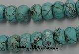 CWB449 15.5 inches 8*12mm faceted rondelle howlite turquoise beads