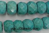 CWB453 15.5 inches 10*14mm faceted rondelle howlite turquoise beads