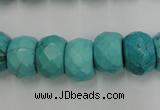 CWB454 15.5 inches 10*14mm faceted rondelle howlite turquoise beads