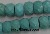 CWB455 15.5 inches 10*14mm faceted rondelle howlite turquoise beads