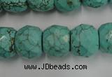 CWB458 15.5 inches 13*15mm faceted rondelle howlite turquoise beads