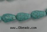 CWB471 15.5 inches 10*16mm faceted teardrop howlite turquoise beads