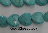 CWB493 15.5 inches 15*15mm faceted heart howlite turquoise beads