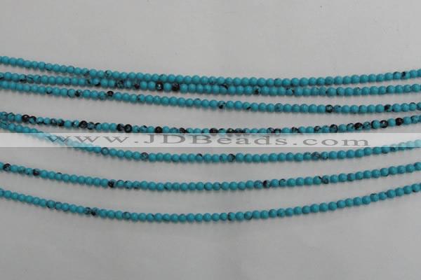 CWB550 15.5 inches 2mm round howlite turquoise beads wholesale