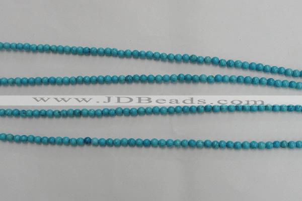 CWB552 15.5 inches 4mm round howlite turquoise beads wholesale