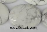 CWB60 15.5 inches 30*40mm oval natural white howlite beads wholesale