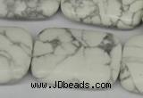 CWB61 15.5 inches 25*35mm rectangle natural white howlite beads