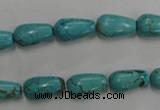 CWB675 15.5 inches 8*14mm teardrop howlite turquoise beads wholesale