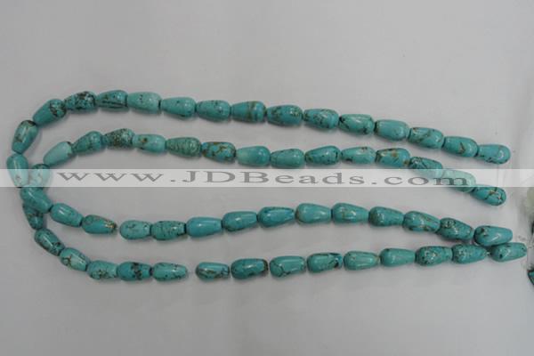 CWB675 15.5 inches 8*14mm teardrop howlite turquoise beads wholesale