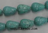 CWB676 15.5 inches 10*15mm teardrop howlite turquoise beads wholesale