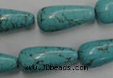 CWB678 15.5 inches 10*28mm teardrop howlite turquoise beads wholesale