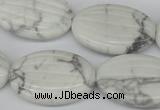 CWB68 15.5 inches 20*30mm carved oval natural white howlite beads