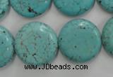 CWB707 15.5 inches 20mm flat round howlite turquoise beads