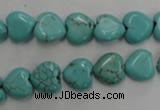 CWB714 15.5 inches 10*10mm heart howlite turquoise beads wholesale