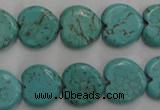 CWB716 15.5 inches 14*14mm heart howlite turquoise beads wholesale