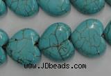 CWB718 15.5 inches 18*18mm heart howlite turquoise beads wholesale