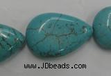 CWB728 15.5 inches 20*30mm flat teardrop howlite turquoise beads