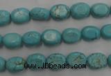 CWB730 15.5 inches 6*10mm oval howlite turquoise beads wholesale